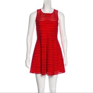 Parker sleeveless red silk dress
